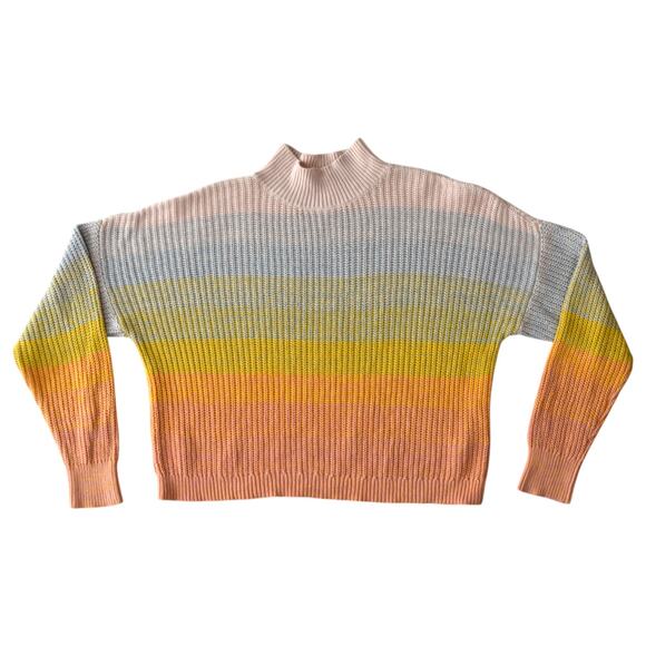 Lauren Conrad Rainbow Ombre Funnel Mock Neck Sweater Plus Size XXL - Picture 1 of 6